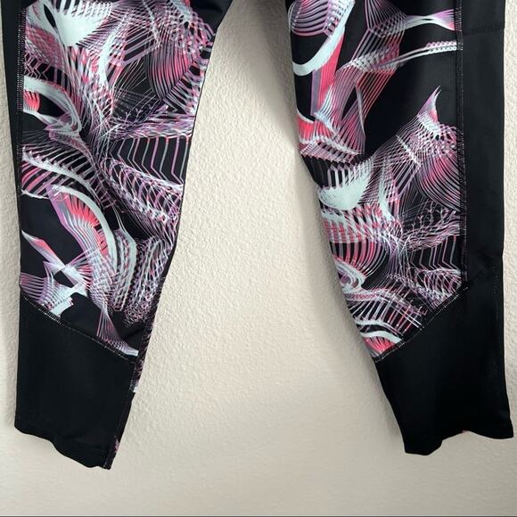 Nike Dri-Fit Power Right Fit Sea Coral Black Printed Running Crops Small - Picture 9 of 13